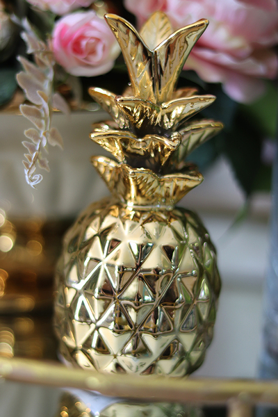 Ananas Gold, figurka ceramiczna, wys. 17.5x7cm