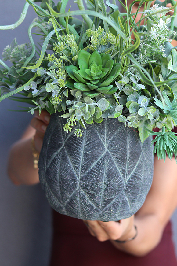 Mediterano, sukulenty, kompozycja ze sztucznych roślin, wys.46cm  