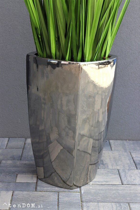 elegancka trawa w lustrzanej donicy, Silver Luck, wys.150cm 