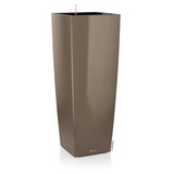 Cubico Alto Premium, elegancka donica z nawadnianiem, taupe, wys.105cm