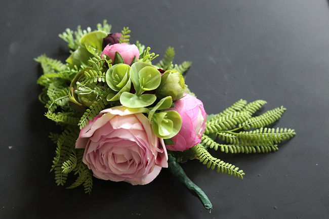 Messano, mini dekoracja kwiatowa / jednostronny bukiecik, dł.22cm