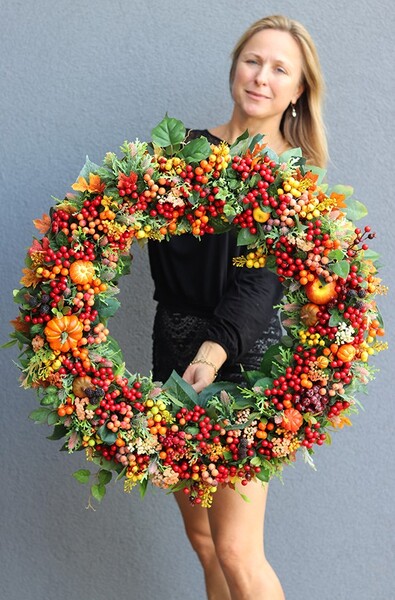 bardzo efektowny, ogromny wianek Autumn Extra 3, śr.70cm 