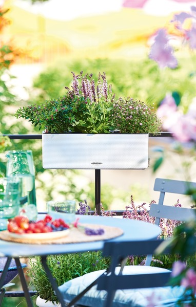 Balconissima, elegancka donica z nawadnianiem i uchwytami, szary, dł.40cm