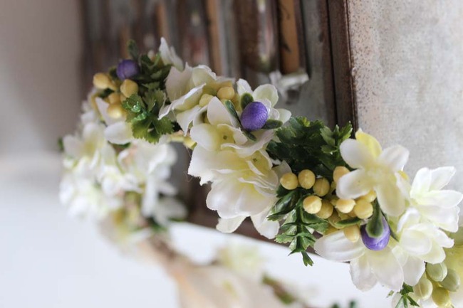 Julia komunijny kwiatowy wianek na głowę, rozmiar uniwersalny