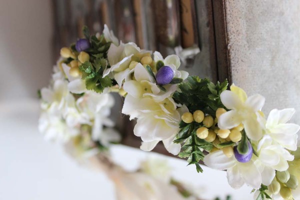 Julia komunijny kwiatowy wianek na głowę, rozmiar uniwersalny