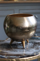 Lucida, efektowna złota osłonka na nóżkach, wym.22x14.5x18cm