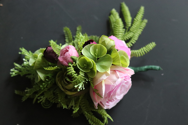 Messano, mini dekoracja kwiatowa / jednostronny bukiecik, dł.22cm