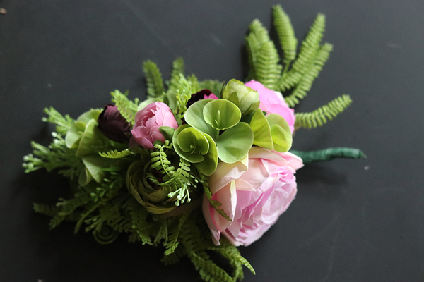 Messano, mini dekoracja kwiatowa / jednostronny bukiecik, dł.22cm