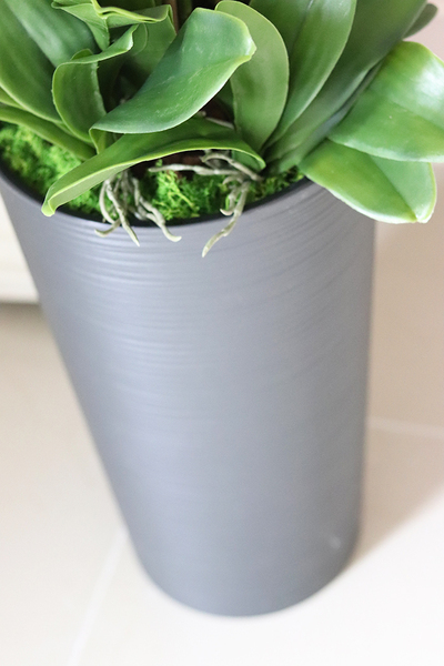 Mediolan Antracyt, sztuczny storczyk w plastikowej dłutowanej donicy, wys.125cm