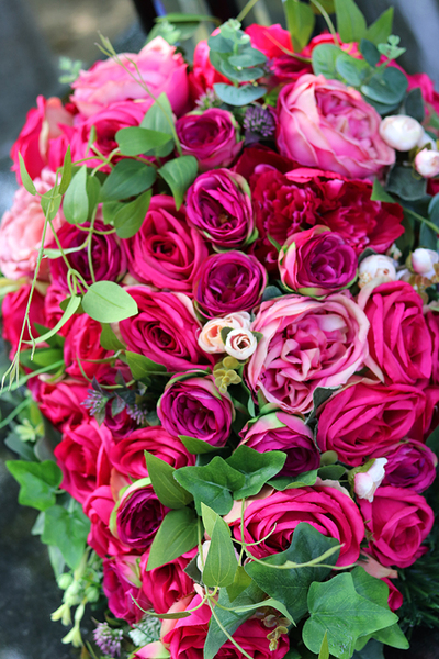 kompozycja / wiązanka pogrzebowa Tranquilla Amarant, dł.65cm 