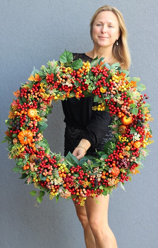 bardzo efektowny, ogromny wianek Autumn Extra 3, śr.70cm 