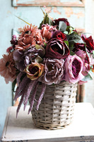 bogaty kosz z jesiennymi kwiatami, Gedottia, wym.37x34cm   