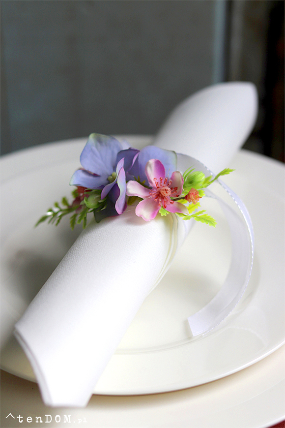 kwiatowe obrączki na serwetki, Floriana, kpl.6szt