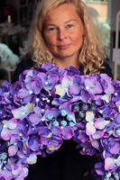 Fioletowa Hortensja Beti z borówką, ogromny wianek śr.60cm