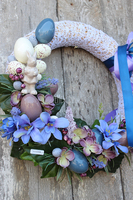 dekoracyjny stroik Niebieska Wiosna, śr.40cm