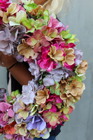 Jesienne Hortensje efektowny wianek na drzwi śr.45cm 