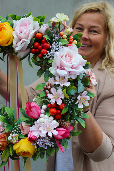 bardzo efektowny wianek na drzwi Salla, śr.38cm 