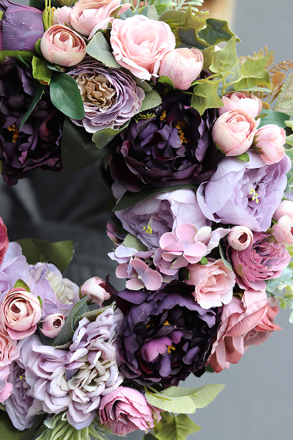 Caryca Fioletowa, efektowny wianek na drzwi, śr.43cm 