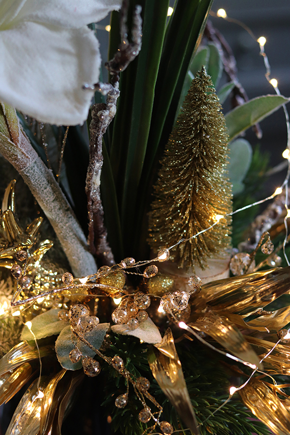 Amarylis Rezydencja Premium, świąteczna kompozycja z białym amarylisem, wys.63cm