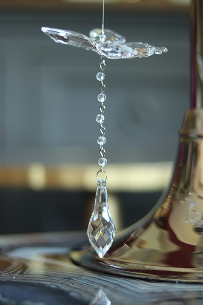 OD RĘKI akrylowa dekoracyjna zawieszka, Kryształy Motyle, dł.57cm