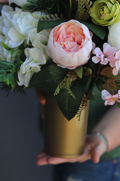 bukiet nagrobny we wkładzie do wazonu, Różowy Anioł, wys. 65cm