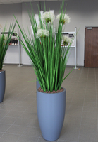 Madare Grande, wieczne trawy w szarej donicy fiberglass, wym.195cm