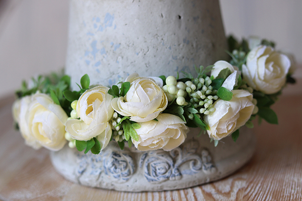 Celissa 2 komunijny kwiatowy wianek na głowę, rozmiar uniwersalny