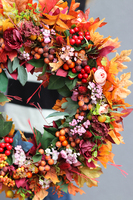 kolorowy jesienny wianek, Pomarańczowe Liście, śr.45cm   