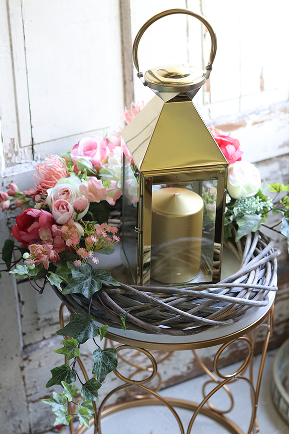 nagrobny wieniec z lampionem, Berana, śr.48cm