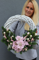 elegancki wianek zimowy, Róż Zimowy, śr.42cm