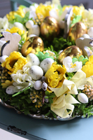 Golden Easter, stroik wielkanocny na talerzu, śr.40cm