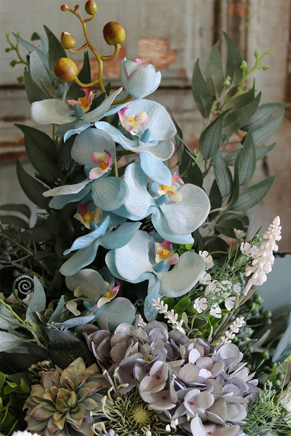 Turqusia, wiązanka nagrobna, wym.80x45cm