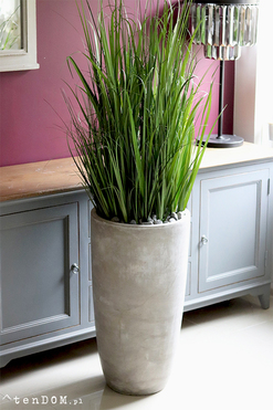 Concrete New, wysokiej jakości sztuczna trawa w betonowej donicy, wys. 175cm