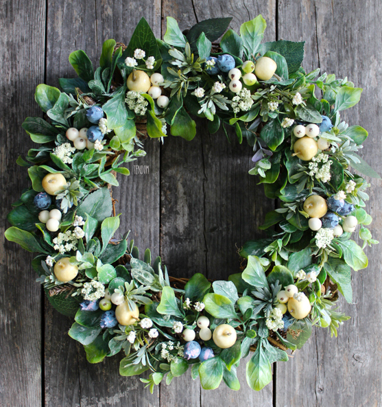 jesienny dekoracyjny wianek Antonina, śr.32cm  