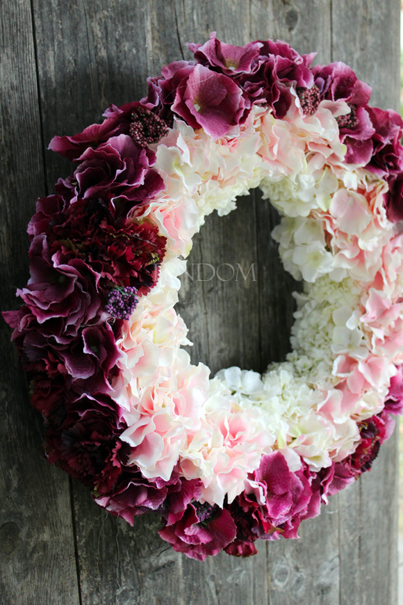 wyjątkowo uroczy wieniec Hortense Ombre, śr. 45cm