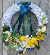 dekoracyjny wianek Żółta Wiosna, śr.40cm