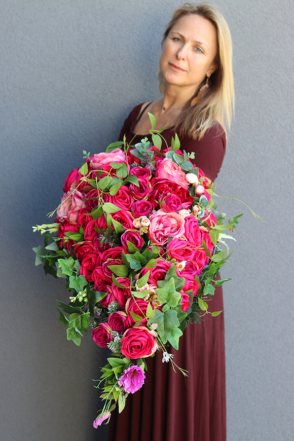 kompozycja / wiązanka pogrzebowa Tranquilla Amarant, dł.65cm 