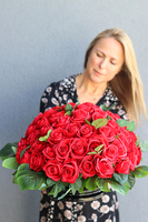 bogata dekoracja nagrobna, Czerwone Róże, wym.35x60cm 