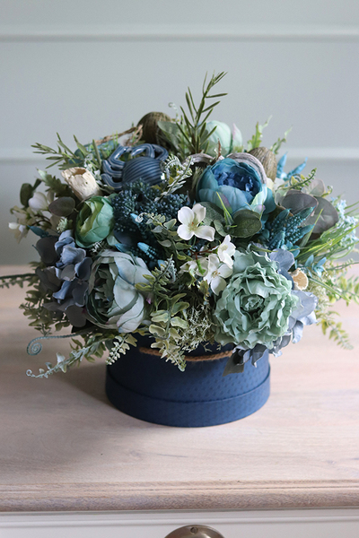 flowerbox marynistyczny Refinia w stylowym niebieskim pudełku, wym.40x50cm