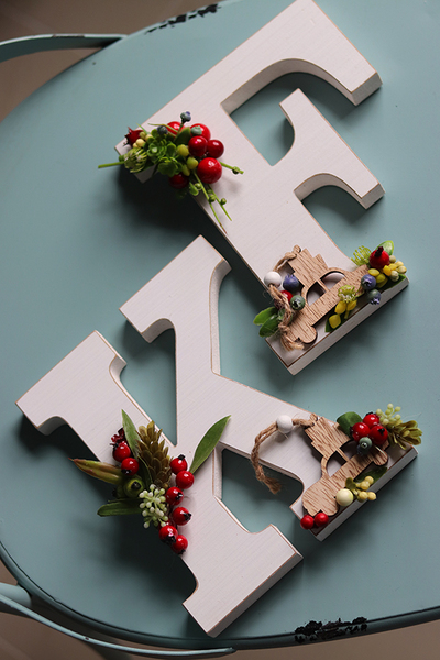 dekorowana litera, Autko Owocowe, 1szt.