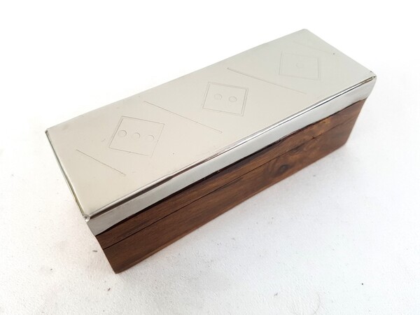 gra w kości w pudełku ze srebrnym wiekiem, Silver, wym.12.5X4.5x4.5cm