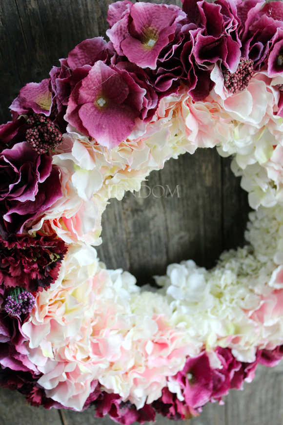 wyjątkowo uroczy wieniec Hortense Ombre, śr. 45cm