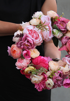 Renesans, uroczy pastelowy wianek na drzwi, śr. 30cm