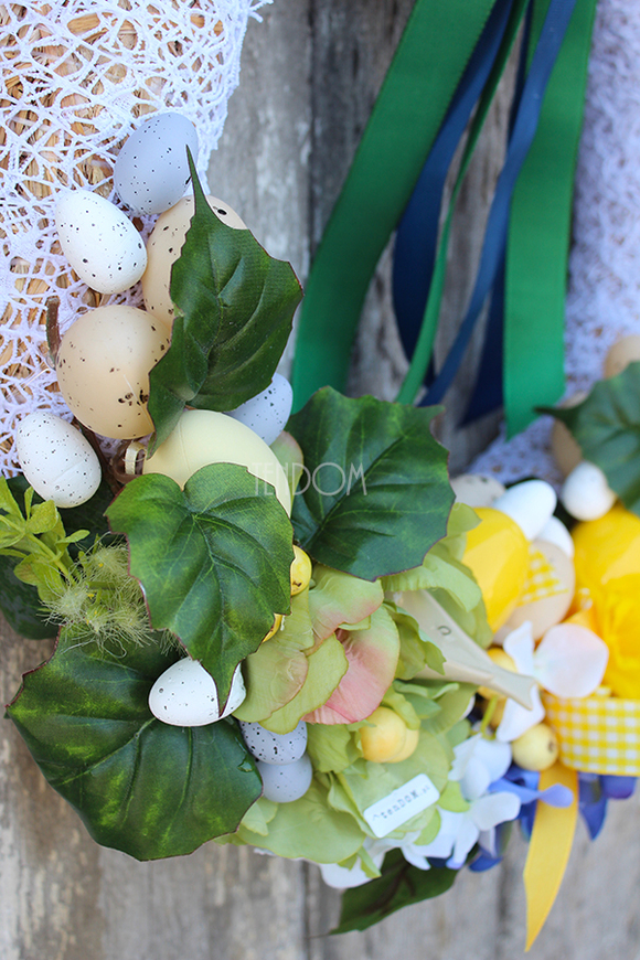 dekoracyjny wianek Żółta Wiosna, śr.40cm