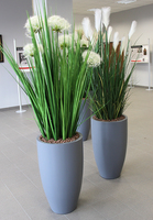 Madare Grande, wieczne trawy w szarej donicy fiberglass, wym.195cm