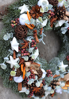 zimowy wianek na drzwi / stroik, Święta u Kasi, śr.40cm