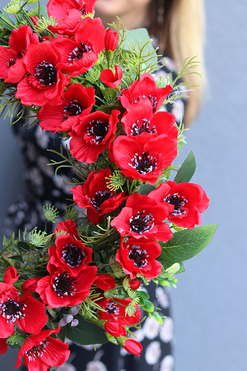 dekoracyjny wianek Makowy, śr.42cm