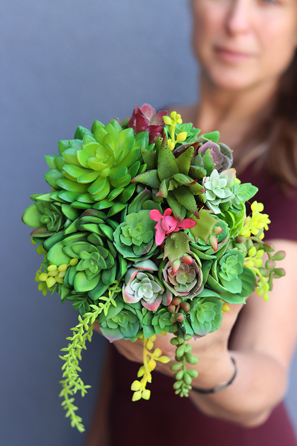 Wood, sukulenty, kompozycja ze sztucznych roślin, wys.26cm