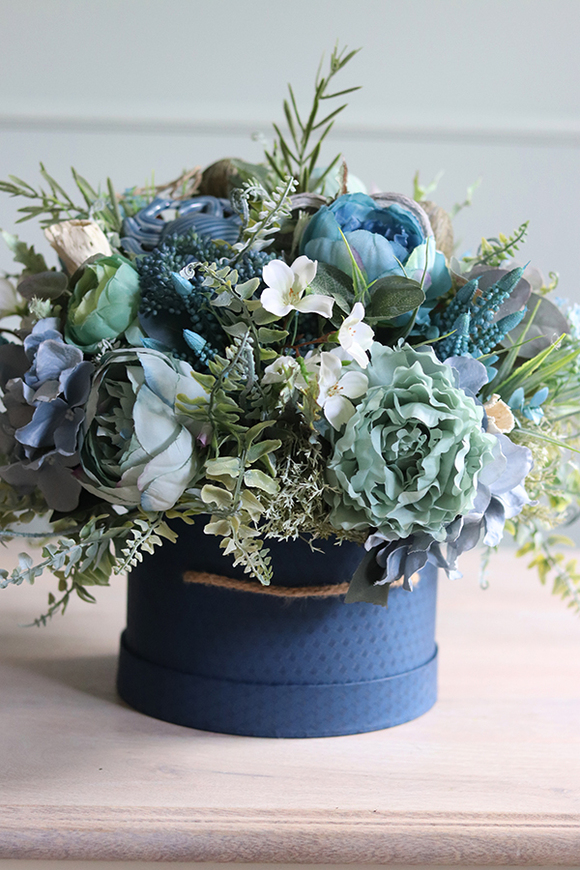 flowerbox marynistyczny Refinia w stylowym niebieskim pudełku, wym.40x50cm