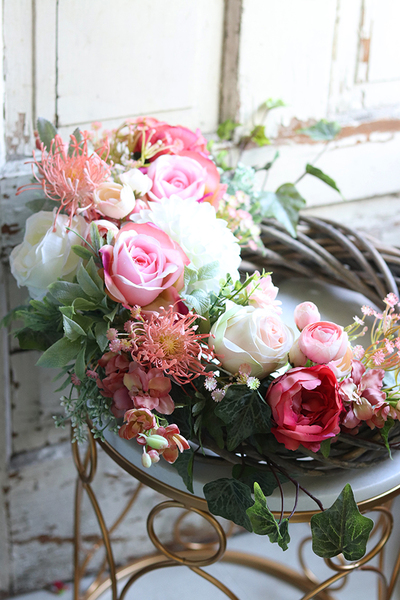 nagrobny wieniec z lampionem, Berana, śr.48cm